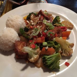 Curry with tofu at Poseidon Restaurant in Jaco