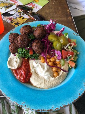 Plate options - protein option Falafel - obviously  at Sabbaba in Sydney