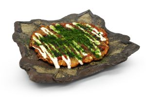 This is gluten-free vegan Okonomiyaki (お好み焼き).

.
 at Hiryu in Kashiwa