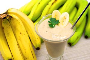 fresh banana/soy milk drink at Hiryu in Kashiwa