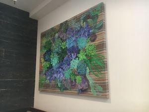 Cute succulent art at Verde Mexican Rotisserie in Meyers