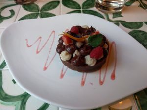Three-chocolate dessert at Solo Crudo - Prati in Rome