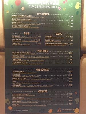 Menu October 2018 at Solo Crudo - Prati in Rome