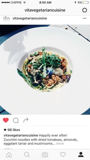 Happily ever After 
Zucchini spaghettini  at Vita Vegetarian Cuisine in Willemstad