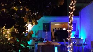 On the terrace.  at Vita Vegetarian Cuisine in Willemstad