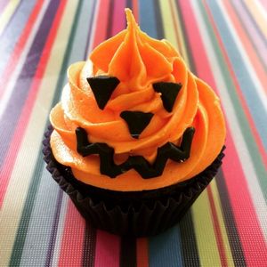 Scary'S Chocolate Orange Halloween Cupcake at Gorgosaurus Vegan Bakery in Manchester