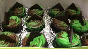 "Mintruder Alert" cupcakes - delicious!  at Gorgosaurus Vegan Bakery in Manchester