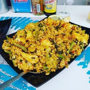 Paella Vegano ❤ at Delicias y Namaste in Fuerteventura