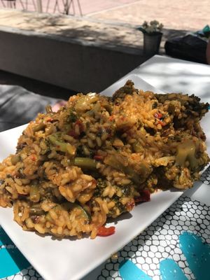 Vegetable paella  at Delicias y Namaste in Fuerteventura