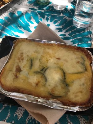 White lasagne  at Delicias y Namaste in Fuerteventura