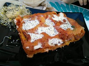 Red lasagna at Delicias y Namaste in Fuerteventura