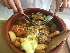 Massive vegan English breakfast  at Delicias y Namaste in Fuerteventura
