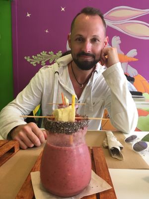 Double yummy smoothies  at Delicias y Namaste in Fuerteventura