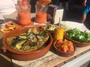 Lasagna with included sides at Delicias y Namaste in Fuerteventura