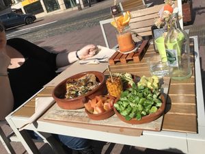 Lentil and carrot lasagne at Delicias y Namaste in Fuerteventura