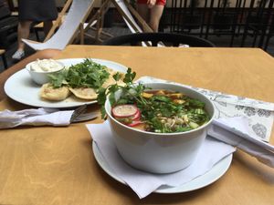 Ramen soup and pirogi with tofu at Bujna in Katowice