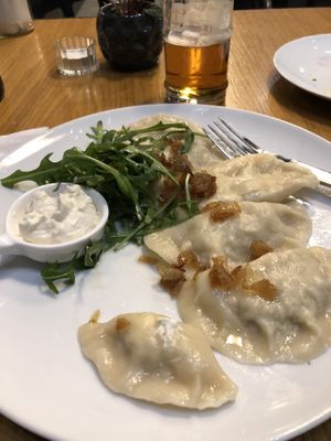 Tasty vegan perogi  at Bujna in Katowice