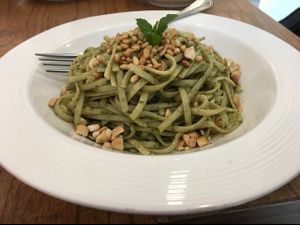 spaghetti al pesto at Ru if Vegan in Shanghai