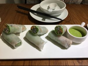 spring rolls  at Ru if Vegan in Shanghai