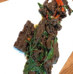 黑腐竹花椒芽 black bean curd  at Ru if Vegan in Shanghai