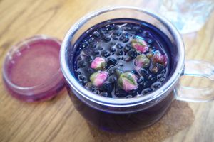 Goji berry and rose tea  at Ru if Vegan in Shanghai