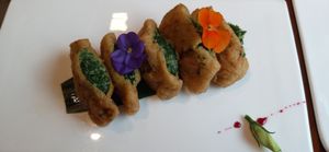 stuffed tofu pockets at Ru if Vegan in Shanghai