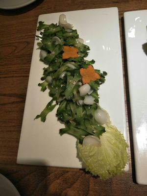 Sauteed greens with lily bulb at Ru if Vegan in Shanghai