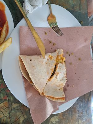 Falafel "empanada" at El Sultan in Oaxaca