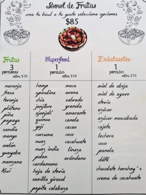 Menu 2 of 7, June 2023 at El Sultan in Oaxaca