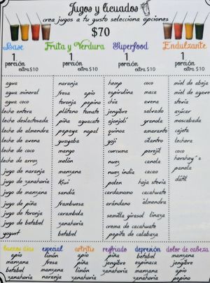 Menu 5 of 7, June 2023 at El Sultan in Oaxaca