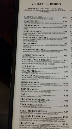 lots of veggie options (Vegan on request) at Kathmandu Kitchen in Davis