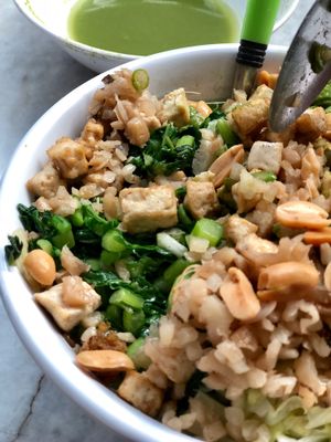 Thunder tea rice (upsized) at Fortune Tree Vegetarian in Northeast Singapore