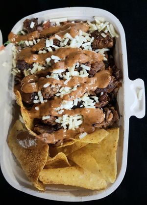 bowl with grilled PB lamb chunks + chipotle sauce at Soul Burger in Glebe