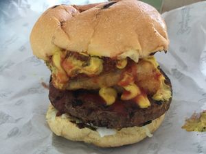 American burger! 100 vegan and so tasty!!!!!  at Soul Burger in Glebe