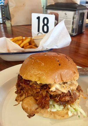 Pulled jackfruit burger at Soul Burger in Glebe