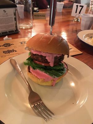 The "Straya Mate" burger from Soul Burger Glebe, ordered on 1/09/2017. at Soul Burger in Glebe