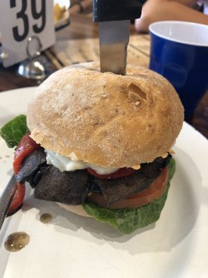 Portobello mushroom with pesto at Soul Burger in Glebe
