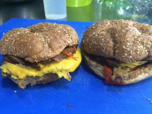 Rainbow Breakfast Sandwich  at Rainbow Seasons - Food Truck in Portland