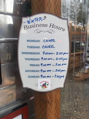 Hours board at Rainbow Seasons - Food Truck in Portland