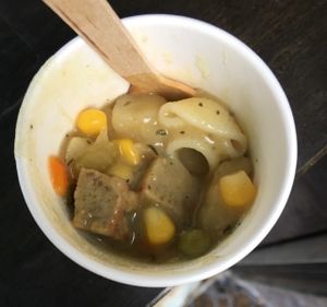 Chx (local seitan) noodles soup  at Rainbow Seasons - Food Truck in Portland