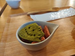 Vegan cookies, comes with the coffee free of charge. at Guruatsu in Tokyo