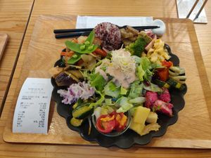 Great all vegan cafe, the stuff is very friendly, the food is very good and they have an amazing selection of mafins 😍 at Guruatsu in Tokyo