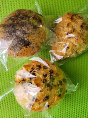 Mix of muffins and scones. Not bad but a bit spongy and dry rather than fluffy at Guruatsu in Tokyo