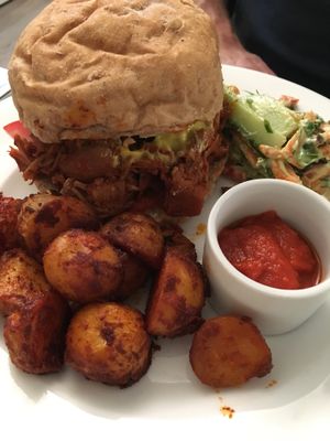 pulled jackfruit burger! at Stem + Glory - Chesterton Rd in Cambridge