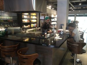 Open kitche at MaxFoods Market in Brasilia