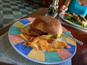 veggie burger at La Redaccion in Trinidad