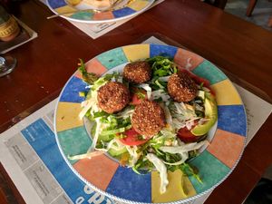 falafel salad at La Redaccion in Trinidad