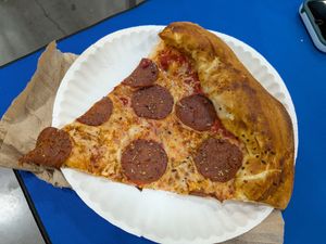 Vegan pepperoni at Mikey's Late Night Slice in Columbus