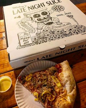 All vegan- even the sauce! at Mikey's Late Night Slice in Columbus