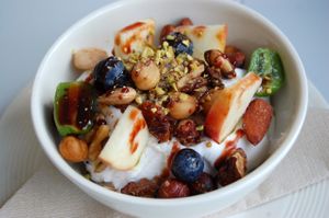 vegan coconut yoghurt with homemade granola at Serenitea in Middelburg